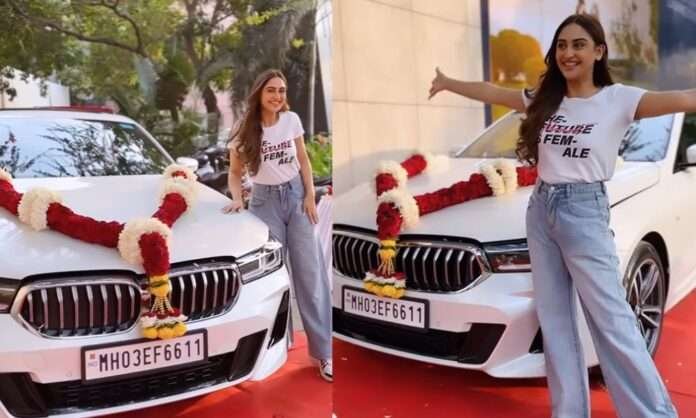 Krystle Dsouza TV Actress New BMW Car