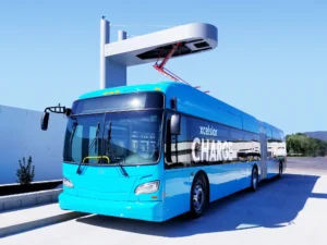 ELECTRIC BUS on Charging Station,SYMBOLIC