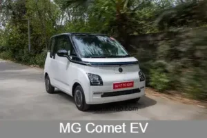 Mg Comet Ev car of white color